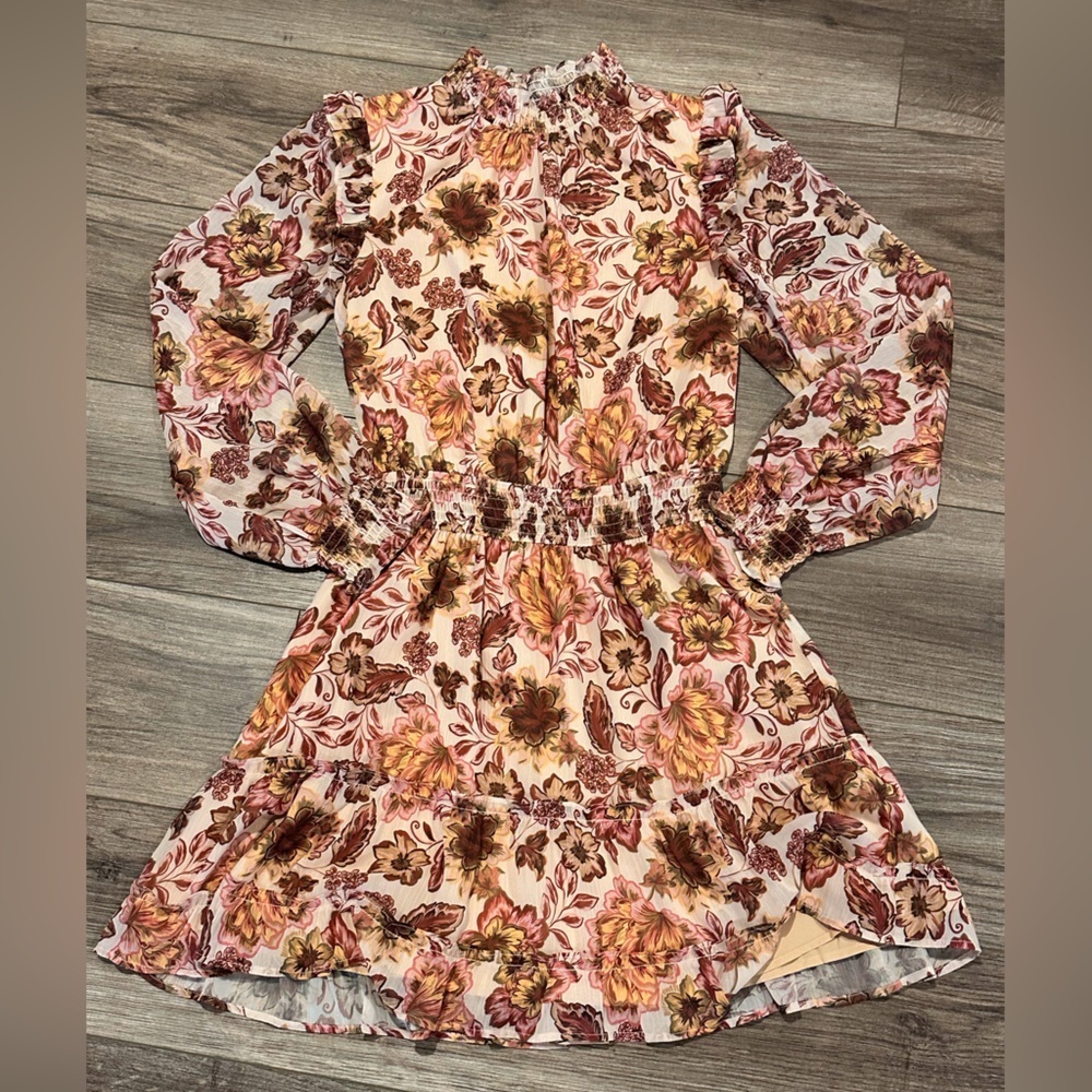 Anthropologie Greylin Floral Ruffle Smocked Waist Dress XS - Picture 9 of 10